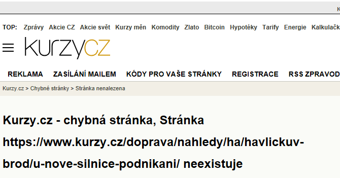 U Nové silnice - mapa podnikání