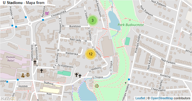 U Stadionu - mapa firem