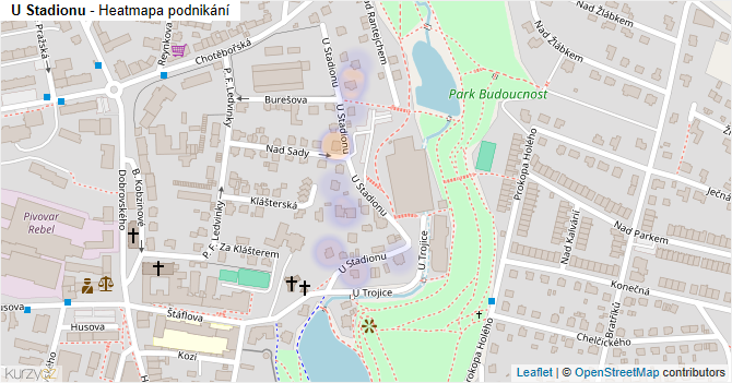 U Stadionu - mapa podnikání