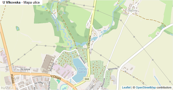 U Vlkovska - mapa ulice