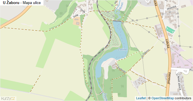 U Žaboru - mapa ulice