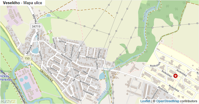 Veselého - mapa ulice