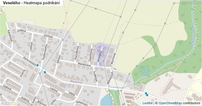Veselého - mapa podnikání
