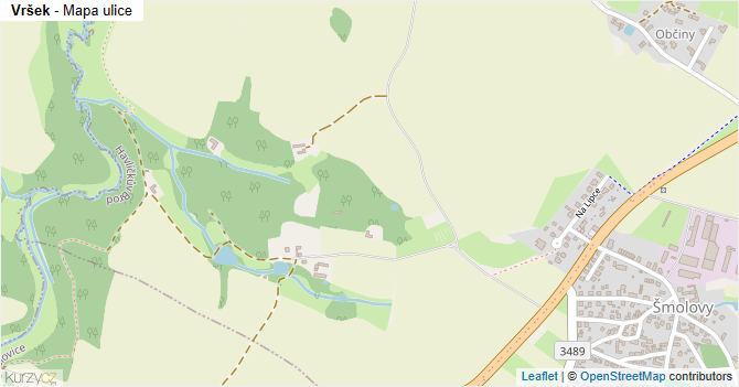 Vršek - mapa ulice