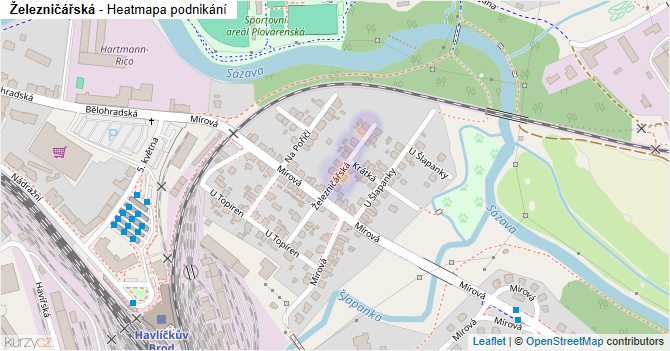 Železničářská - mapa podnikání