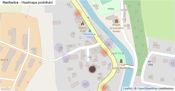 Havlovice - mapa podnikání