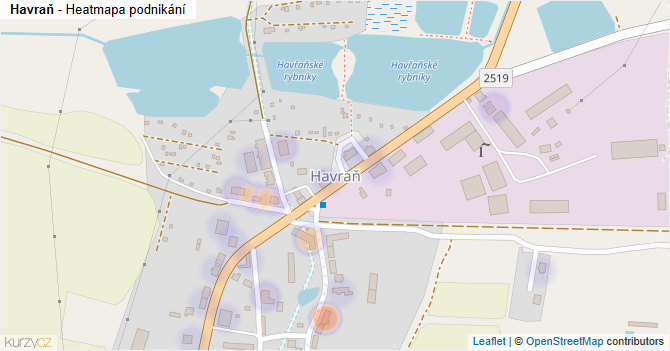 Havraň - mapa podnikání