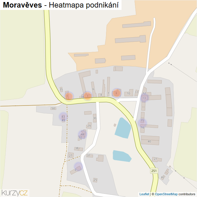 Mapa Moravěves - Firmy v části obce.