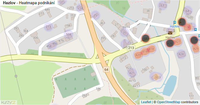 Hazlov - mapa podnikání