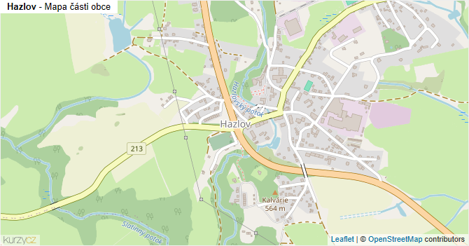 Hazlov - mapa části obce