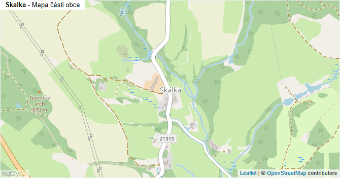 Skalka - mapa části obce