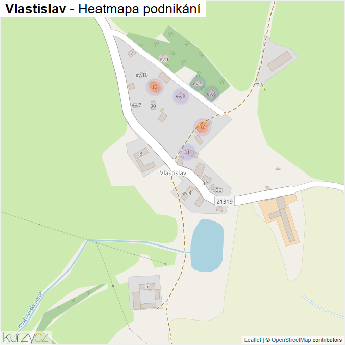 Mapa Vlastislav - Firmy v části obce.