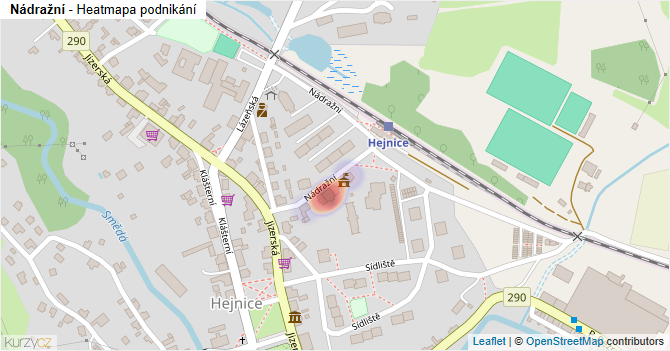 Nádražní - mapa podnikání