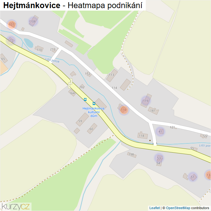 Mapa Hejtmánkovice - Firmy v části obce.