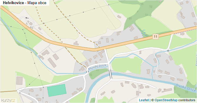 Helvíkovice - mapa obce