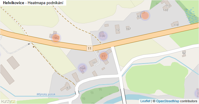 Helvíkovice - mapa podnikání