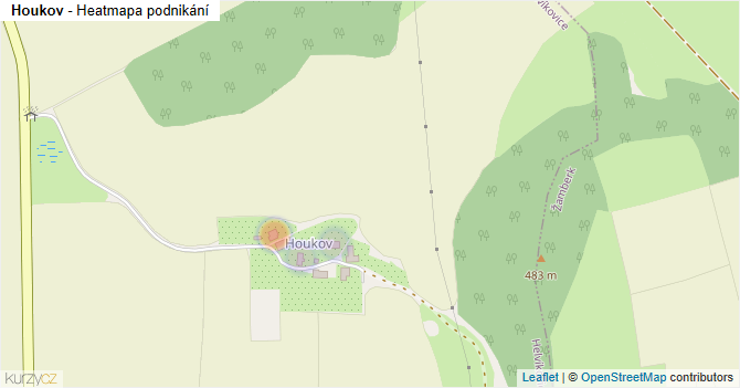 Houkov - mapa podnikání