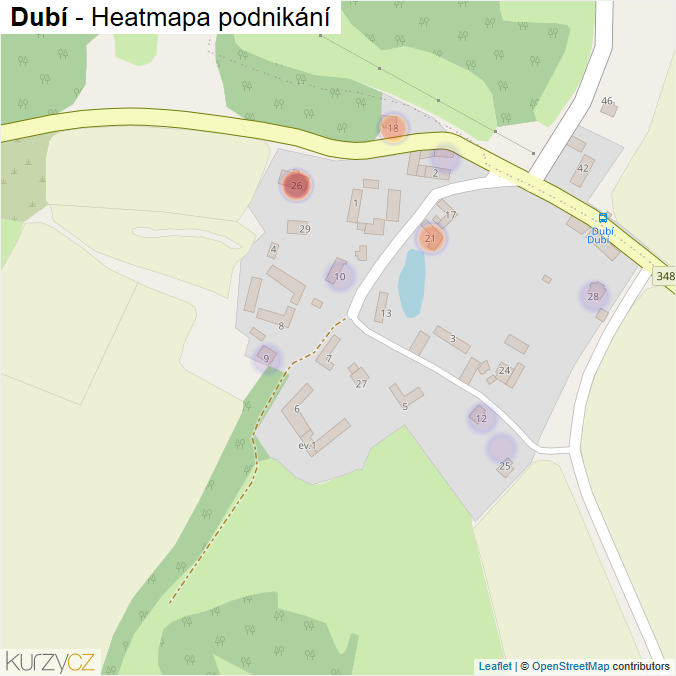 Mapa Dubí - Firmy v části obce.