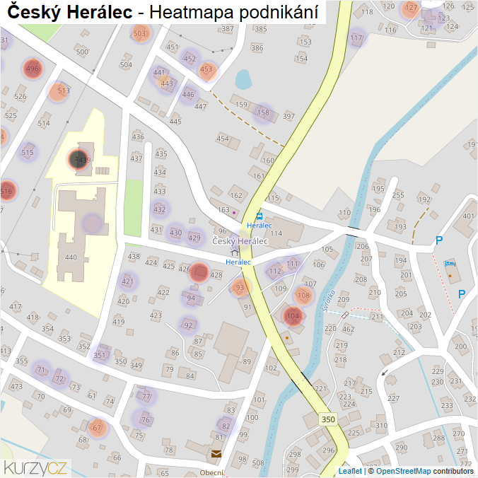 Mapa Český Herálec - Firmy v části obce.