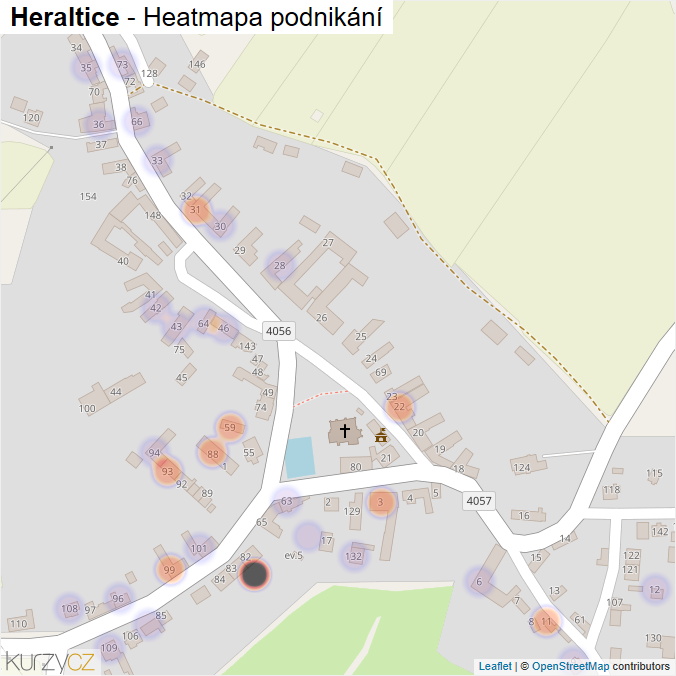 Mapa Heraltice - Firmy v části obce.