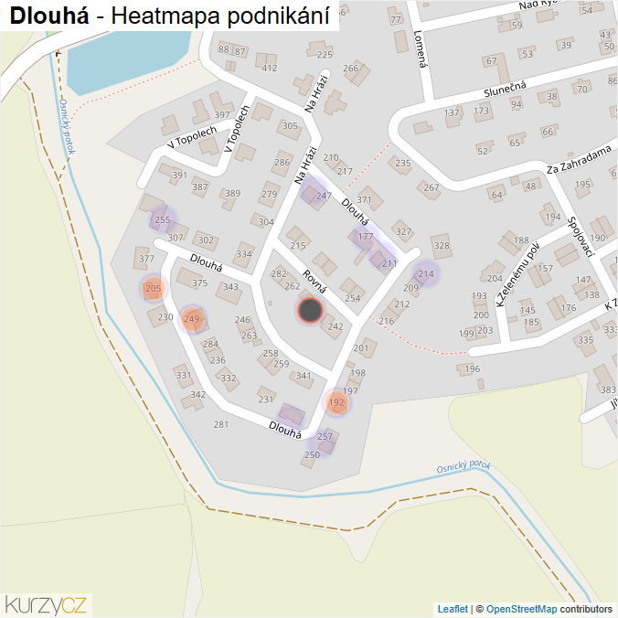 Mapa Dlouhá - Firmy v ulici.
