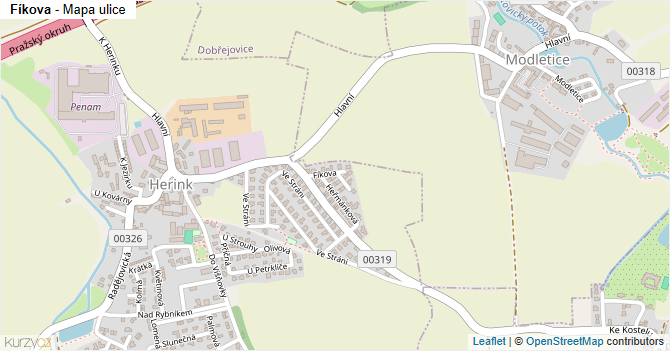 Fíkova - mapa ulice
