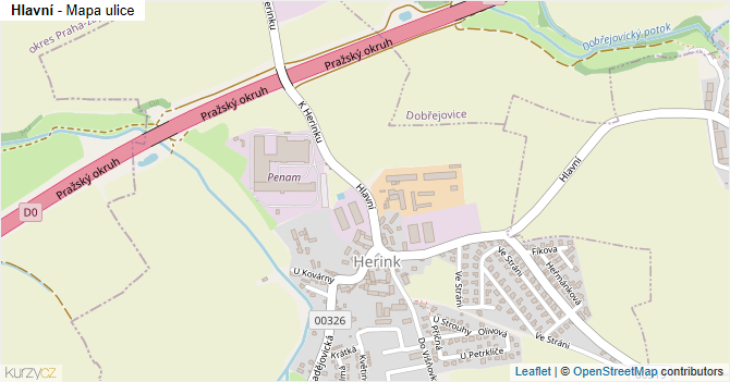 Hlavní - mapa ulice