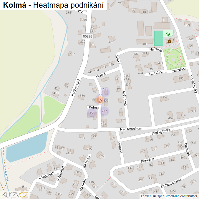 Mapa Kolmá - Firmy v ulici.