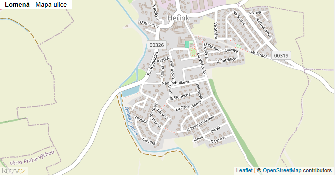 Lomená - mapa ulice