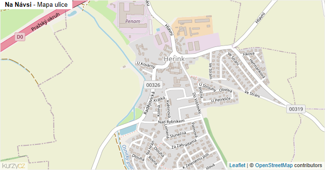 Na Návsi - mapa ulice