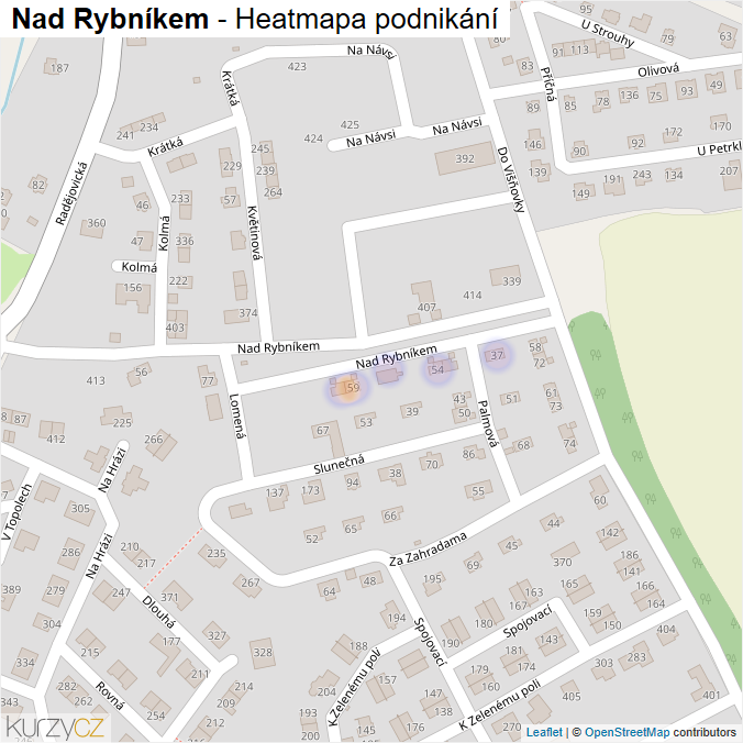 Mapa Nad Rybníkem - Firmy v ulici.