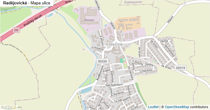 Radějovická - mapa ulice