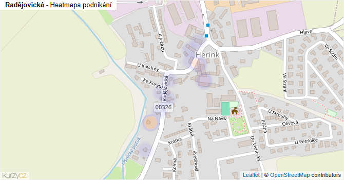 Radějovická - mapa podnikání