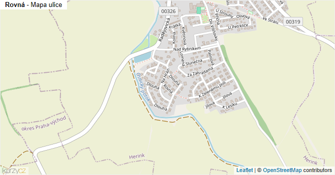 Rovná - mapa ulice