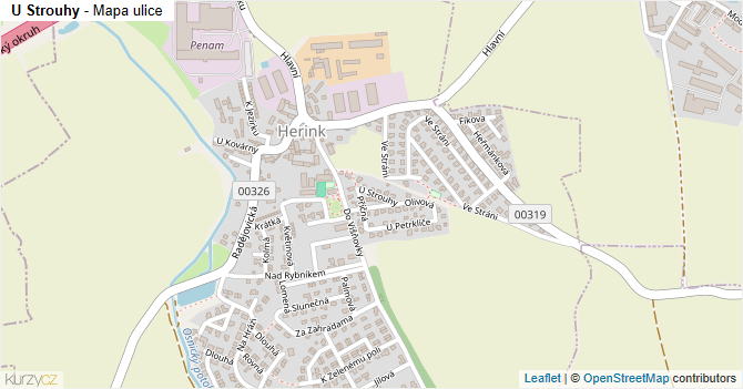 U Strouhy - mapa ulice