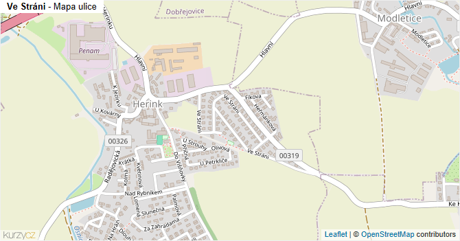 Ve Stráni - mapa ulice