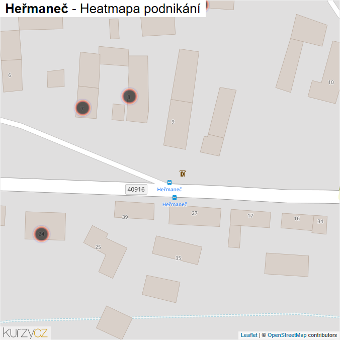 Mapa Heřmaneč - Firmy v obci.