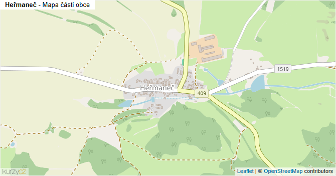Heřmaneč - mapa části obce