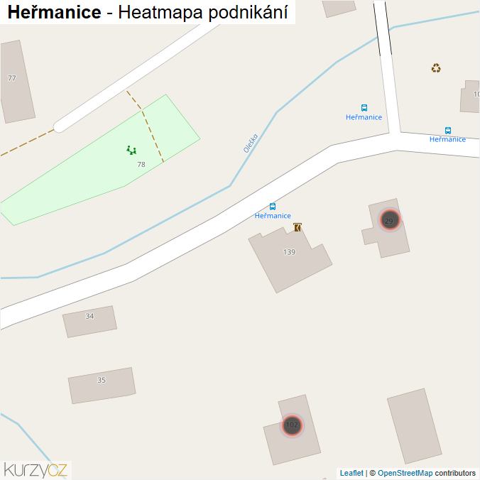 Mapa Heřmanice - Firmy v obci.