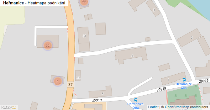 Heřmanice - mapa podnikání
