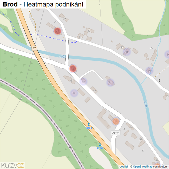 Mapa Brod - Firmy v části obce.