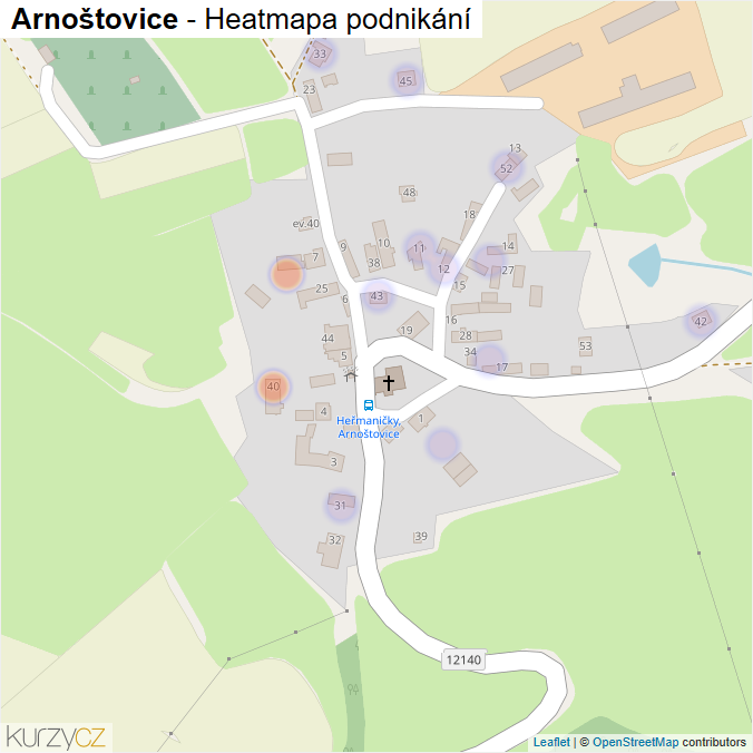 Mapa Arnoštovice - Firmy v části obce.