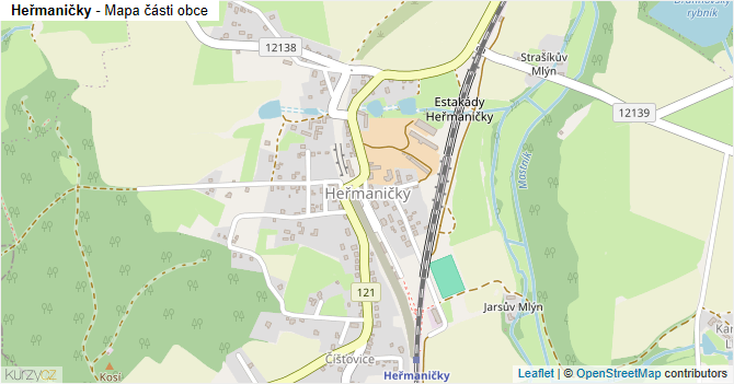 Heřmaničky - mapa části obce
