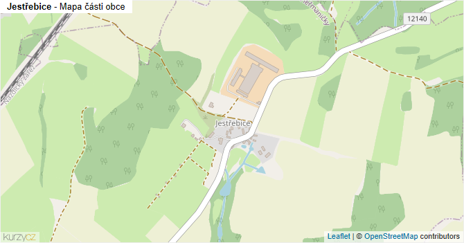Jestřebice - mapa části obce