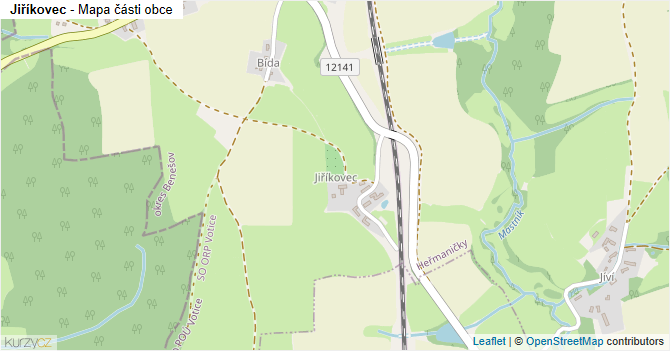 Jiříkovec - mapa části obce