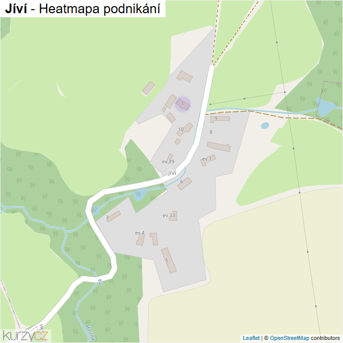 Mapa Jíví - Firmy v části obce.