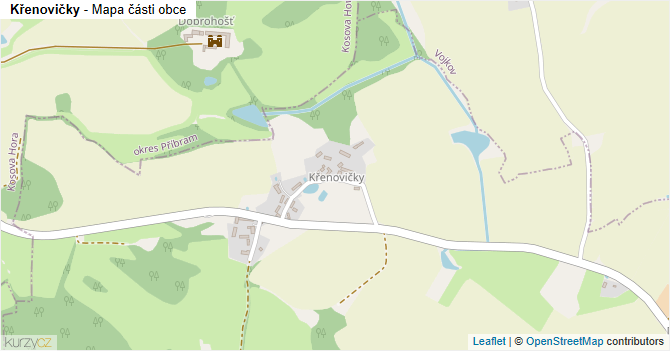 Křenovičky - mapa části obce