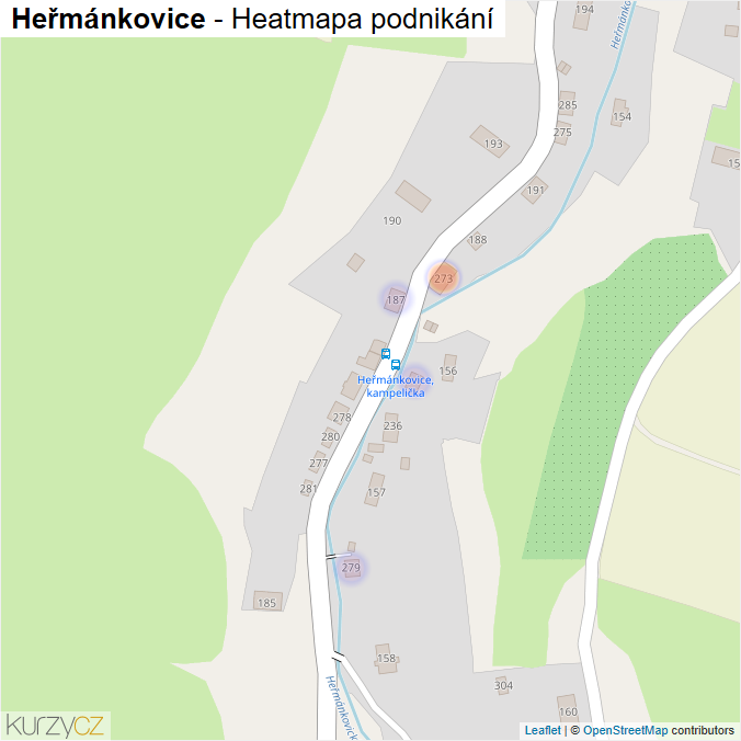 Mapa Heřmánkovice - Firmy v části obce.