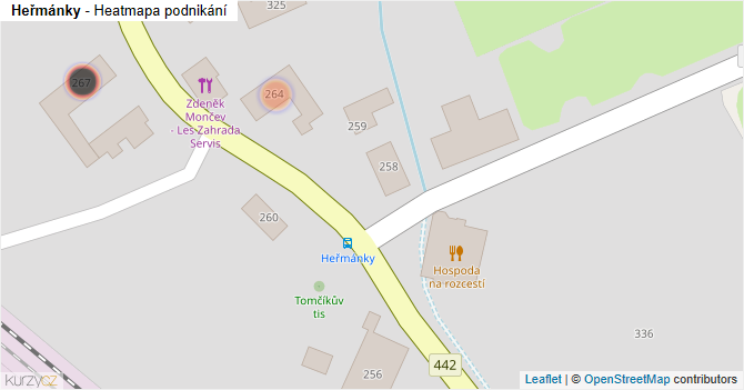 Heřmánky - mapa podnikání