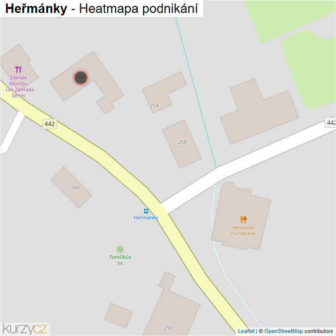 Mapa Heřmánky - Firmy v obci.